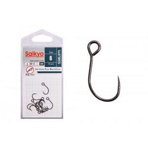 Крючки Saikyo SSBL075-BN IN-LINE EYE BARBLESS №6 (10 шт.)