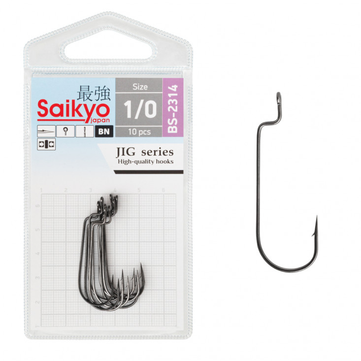 Крючки офсетные Saikyo BS-2314 Offset Round Bend Worm
