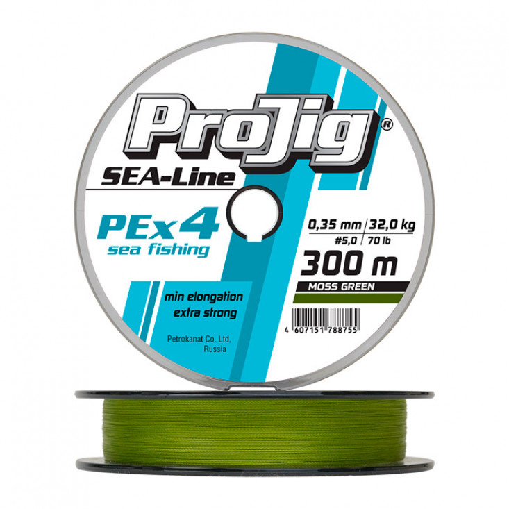 Шнур плетеный ProJig SEA-Line 300 м, хаки (0,40 мм, 45 кг)