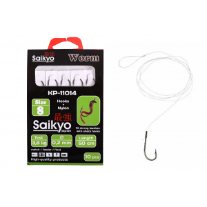 Крючки с поводками Saikyo KP-11014 Worm