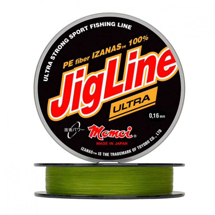 Шнур плетеный JigLine Ultra PE, хаки (0,08 мм, 5,6 кг, 100 м)