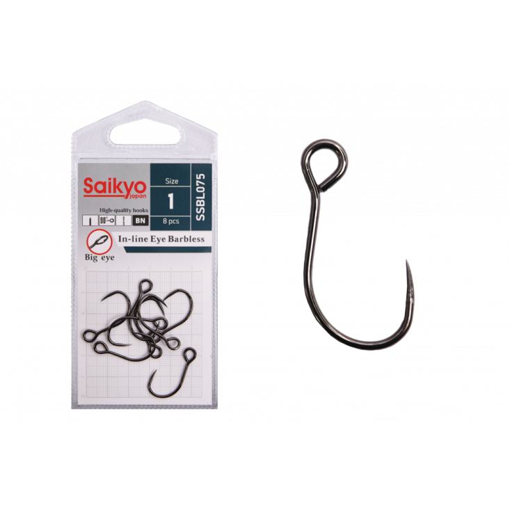 Крючки Saikyo SSBL075 In-line Eye Barbless