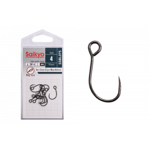 Крючки Saikyo SSBL075-BN IN-LINE EYE BARBLESS №4 (10 шт.)